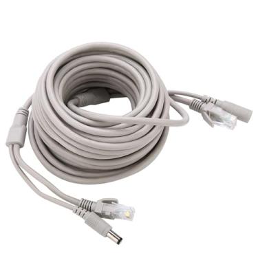 Imagem de Cabo Ethernet CCTV RJ45 DC 10M Cat 5 Cabo de Extensão de Alimentação para Câmeras IP NVR 10Mbps100Mbps (15M)