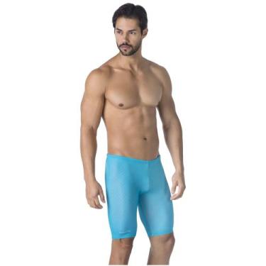 Imagem de Bermuda de natação stripes azul claro kauna swim, P