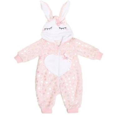 Imagem de Macacão Duplo Bebê Menina Pelo Bordado Inverno Lessa B8916-Feminino