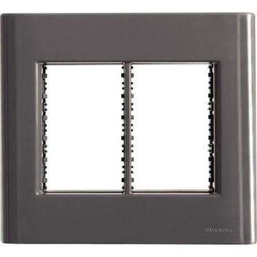 Imagem de Placa 6 Postos 4x4 Tramontina Giz Titânio Com Suporte Tramontina