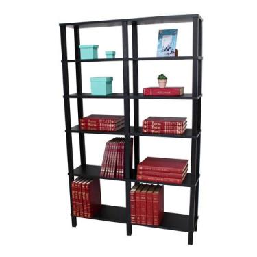 Imagem de Estante 100x26x160 Preta Montantes Pretos - EVOLUKIT