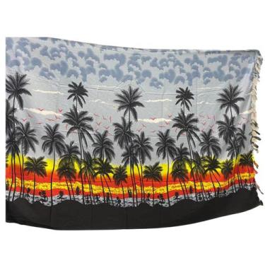 Imagem de Canga Estampada Colorida Lencinho Saída De Praia Poliéster - eletro e 