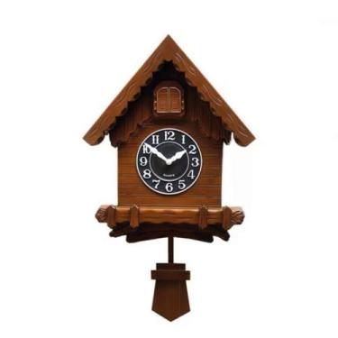 Imagem de Relógio de Parede Rústico Analógico Cuco Chalé 53x30cm - GENERIC