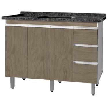 Imagem de Gabinete Para Pia de 1.20 Metro balcão 100% MDF com Puxador em Alumíni