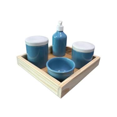 Imagem de Kit Higiene Bebê Porcelana c/Bandeja - Menino e Menina - Dóia Kids, PO