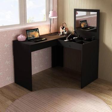 Imagem de Penteadeira/Escrivaninha de Canto 110cm com Espelho e 1 Gaveta Multimó