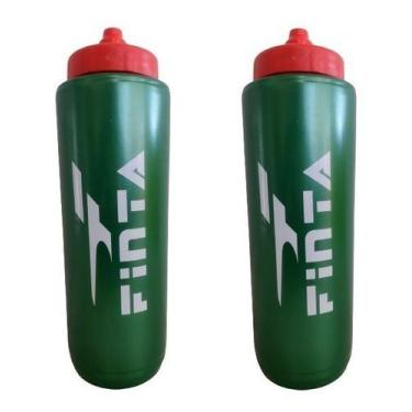 Imagem de 2 Squeeze Garrafa Futebol 1 Litro Garrafinha - Finta, Verde