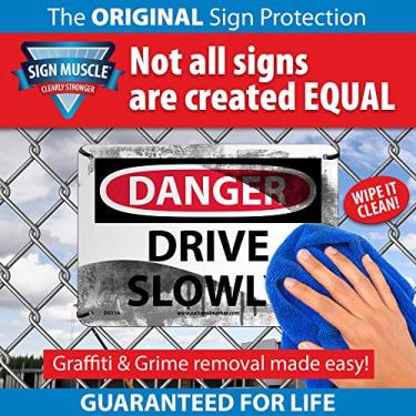 Imagem de NMC SF181PB OSHA Sign, Legend "Safety First – Eye wash STATION", 35,5 cm de comprimento x 25,4 cm de altura, Vinil sensível à pressão, preto/verde sobre branco