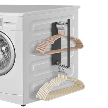 Imagem de Pacote com 1 organizador magnético forte, suporte magnético Sunoyar para secadora/lavadora, fácil instalação, cabides magnéticos para adultos ou crianças, preto
