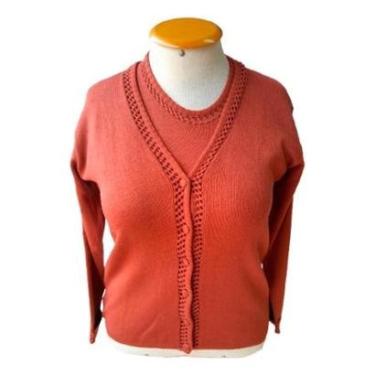 Imagem de Suéter Tween-set 2 Peças Conjunto Plus Size Tricot Premium-Feminino