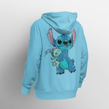 Imagem de Moletom Canguru Estampa Personalizada Stitch Desenho  - Lobo Sete , Az
