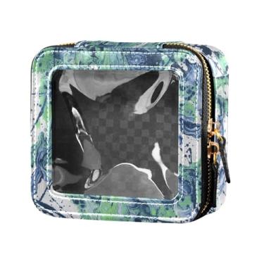 Imagem de Fitrendlovey Bolsa de maquiagem portátil com zíper com design de claraboia grande para artigos de higiene pessoal e cosméticos de viagem, T3, one size