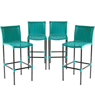 Imagem de Jogo Havaí 4 Banquetas em Fibra Sintética Artesanal  para Ilha de Cozi