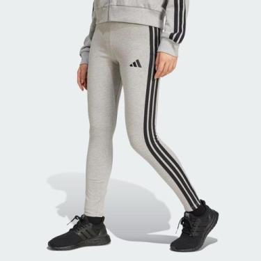 Imagem de Calça Legging Adidas 3 Stripes Feminina Cinza, M