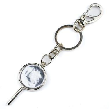 Imagem de Chaveiro Iemanjá Abebe Redondo Espelho Prateado 15 cm Metal - Lua Míst