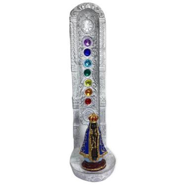 Imagem de Incensario 7 chakras branco vertical Aparecida 22 cm - Lua Mística - 1