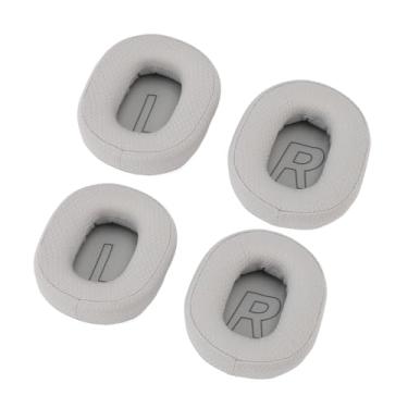 Imagem de Almofadas de substituição para fones de ouvido, 2 pares macios de tecido de malha respirável de espuma viscoelástica de alta durabilidade para fones de ouvido HECATE (preto) (cinza)
