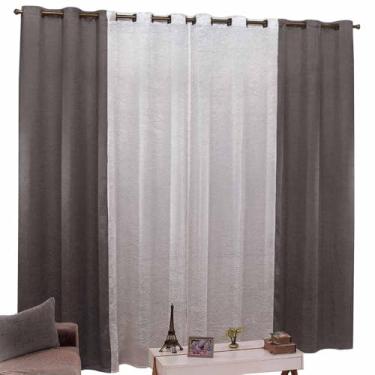 Imagem de Cortina Celeste 2,60m x 1,60m Cetim Amassadinho (Chumbo)