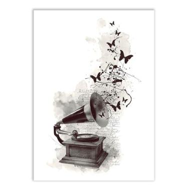 Imagem de Placa Decorativa Musica Tocador De Discos Vinil Retro Quarto Sala Decoração Poster