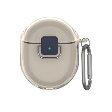 Imagem de VAEKNVG [Bloqueio de atualização] Capa para Google Pixel Buds Pro 2, capa protetora de absorção de choque para acessórios Pixel Buds Pro 2, capa rígida de TPU com mosquetão (cinza claro)