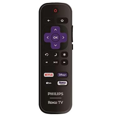 Imagem de Controle remoto de substituição OEM compatível com todas as Smart TVs Philips Roku TV 【Funciona apenas com Philips Roku TV, não para Roku Stick e Roku Box】 (Netflix/Disney Plus/Apple TV+/Roku Channel)