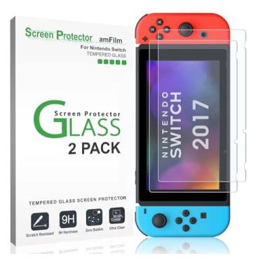 Imagem de amFilm Tempered Glass Screen Protector for Nintendo Switch 2017 (2-Pack)