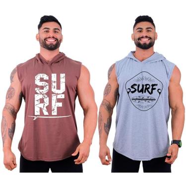 Imagem de Kit 2 Regatas Longline Machão Com Touca Masculina MXD Conceito Exercício Físico Lifestyle-Masculino