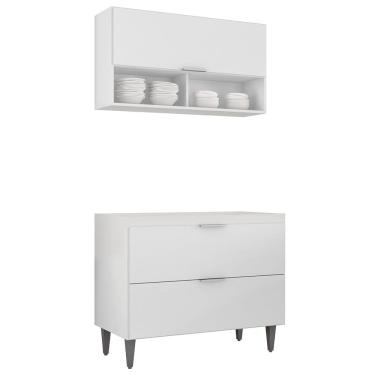 Imagem de Armário de Cozinha CP01 Para Pia 100cm Pérola Z34 Branco    - Mpozenato