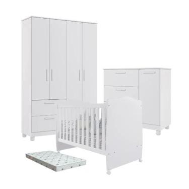 Imagem de Quarto Bebe Completo Dorabelly Juju MDF + Colchão Americano - Permobil