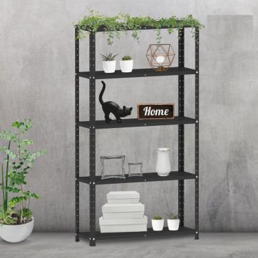 Imagem de Estante Para Livros Com Estrutura Metálica 5 Prateleiras Preto