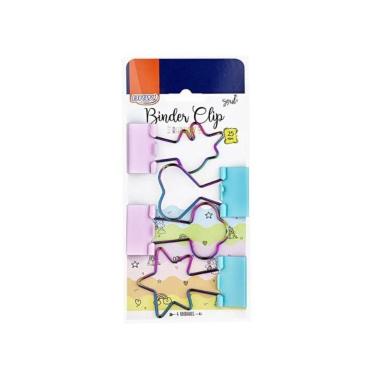 Imagem de Clips Para Papel Binder 25mm Blister Com 4 Unidades Rainbow