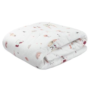 Imagem de Edredom Dupla Face Para Berço Percal 200 Fios 100% Algodão 1 Peça - Conto De Fadas