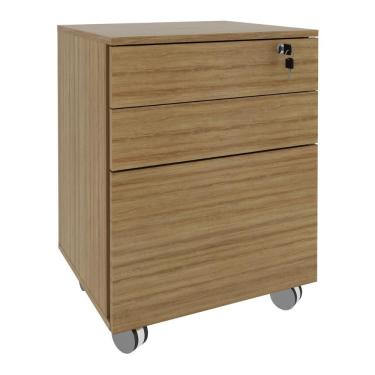 Imagem de Gaveteiro Arquivo Com Chave E Rodízios Multimóveis Cr25045 Amêndoa