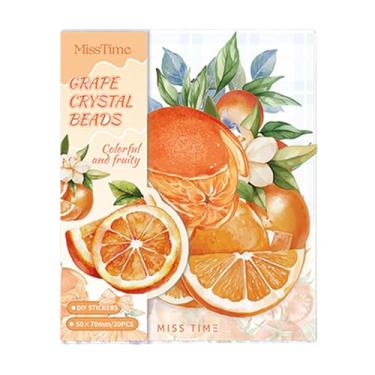Imagem de Gryast 20 peças de adesivos Washi de frutas para junk journaling, efêmeras, adesivo PET transparente para scrapbooking, bullet journal, colagem