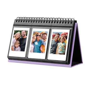 Imagem de Veicevol Mini Álbum De Fotos Para Câmera Fujifilm Instax, 96 Compartimentos Polaroid, Tela Couro Mesa 12, 11, 9, 40, 8, 7 Evo Liplay Instant 2X3 (Roxo)