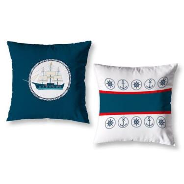 Imagem de Kit 2 Capas de Almofada Infantil Menino 40cm x 40cm Estampada Decorati