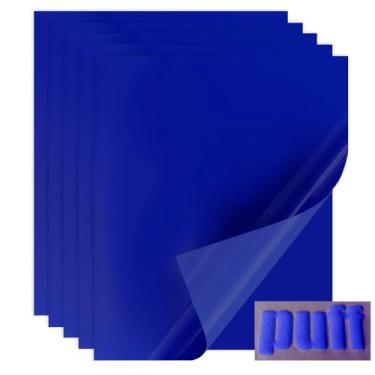 Imagem de Tvinyl Warehouse Transferência De Calor Em Vinil Azul Puff, 5 Peças Htv Para Camiseta, Ótima Adesão E Efeito Inchado