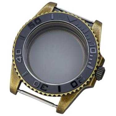 Imagem de FEIYASHI Caixa de relógio de 40 mm de vidro de cristal de safira conjunto de anel de cerâmica para movimento Nh34 Nh35 Nh36 Nh38 8215 2824, Moldura de cerâmica preta da caixa de bronze, 2824 Movement