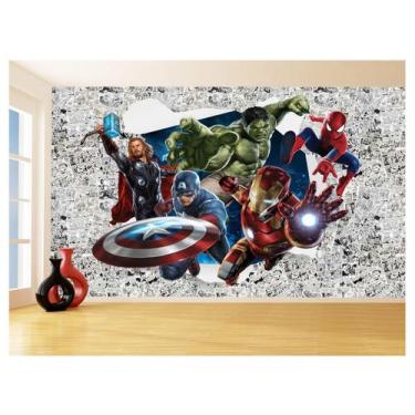 Imagem de Papel De Parede 3D Heróis Página Quadrinhos Hq 3,5M Nhma208 - Você Dec