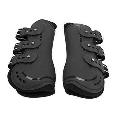 Imagem de ZJchao Botas de Cavalo, Botas de Perna Dianteira de Cavalo, Amortecedor, Absorvendo As de Tala Protetora de Pernas Respiráveis ​​para de Esportivas para para Pular de Pular de Eventos (Grande