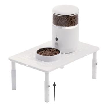 Imagem de Alimentador automático ajustável para gatos – suporte elevado antiderrapante para gatos/cães/filhotes, alimentadores automáticos e dispensadores de água, promove a saúde e a postura do pescoço