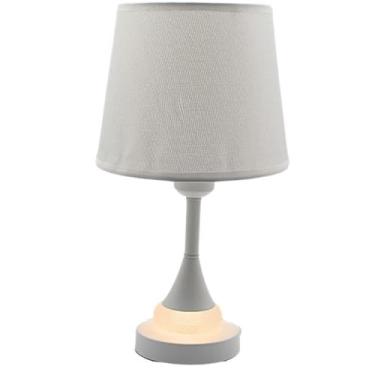 Imagem de Abajur Luminaria Decorativo Quarto Sala Criado Mudo Cristal Com Led 37cm Branco Preto (Branco)