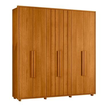 Imagem de Guarda-roupa Casal Portinari Ripado 6 Portas 4 Gavetas - 7 Decor Cinamomo