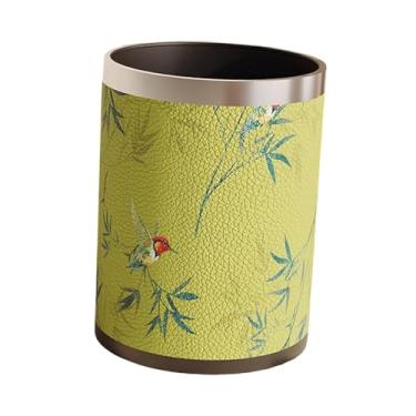 Imagem de YWJLQH Lixeira de couro PU, balde de lixo, cesto de lixo de grande capacidade, lixeira de banheiro para quarto, escritório, casa, estudo, penteadeira, Style H