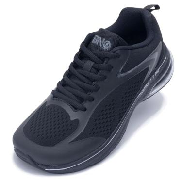 Imagem de SURRAY Tênis feminino de caminhada com bico largo com suporte de arco, tênis de corrida de largura extra larga para fascite plantar pé plano, alívio da dor, tamanho 6-11, Allblack, 8.5 Wide