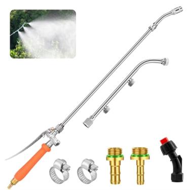 Imagem de Varinha de pulverizador de bomba de metal com 3 tipos de bocais, varinha de pulverizador de substituição de bocal de ventilador, substituição de varinha de pulverizador de aço inoxidável com farpa de