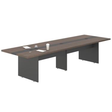 Imagem de Mesa Sala De Reunião Escritório 8 Lugares Freijó Preto