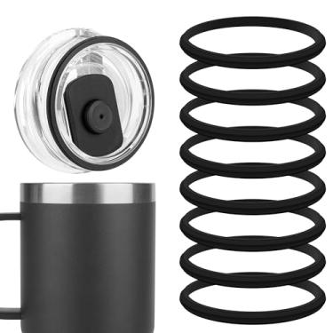 Imagem de Linkidea Pacote com 8 juntas de substituição para garrafa de água compatível com o copo YETI de 590 ml, caneca de canudo de 740 ml, vedação de borracha à prova de vazamento de silicone com pinça para