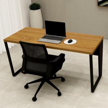 Imagem de Escrivaninha Industrial 1,50m x 0,60m c/ Pés Metal F5 Office, Freijó c