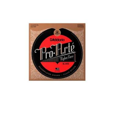 Imagem de Cordas Para Violão Nylon D Addario Pro-arté Nylon Core Ej45 Prata/tran